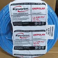 CABLE UNIPOLAR 4mm CELESTE EPUYEN CERTIFICADO