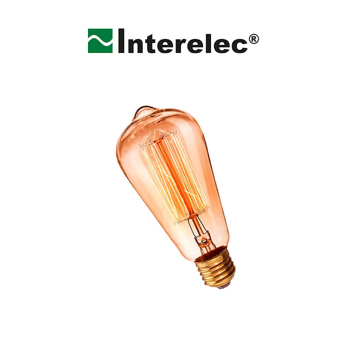 LAMPARA ANTIQUE VINTAGE 25W ST64  FILAMENTO CARBONO INTERELEC 40 Lm