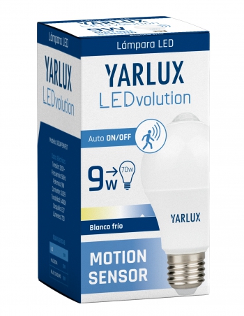 LED MOTION SENSOR 9W E27 6400K yarlux