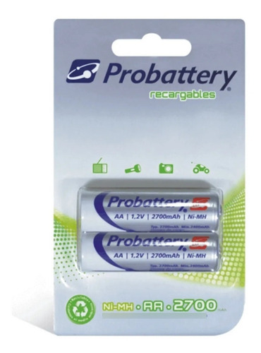 PILAS RECARGABLES AA 2700mAh NI-MH PROBATTERY