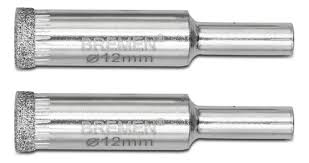 Broca Diamantada 12mm Largo 55mm 2 Unid Bremen®