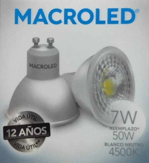 LAMPARA LED DICROICA 7W/220V FRIA MACROLED