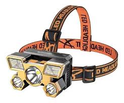 Vincha Minera X5 Led Linterna Luz Led Recargable Usb Dorada Color de la linterna Dorado Color de la luz Blanco