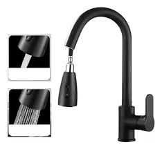 Griferia Canilla Negra Gourmet Extensible Monocomando Lluvia