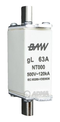 [NT00100] FUSIBLE ACR NT000 100A 000 In=100A. 500V-50Hz. gL. 120kA BAW