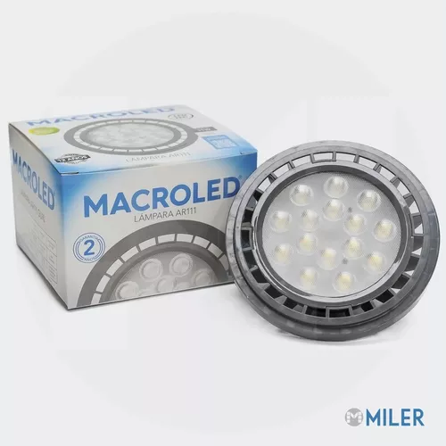 [8430] LAMPARA AR111 MACROLED 11W LUZ FRIA GU10 GRIS