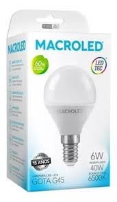 [G456E14CW] LAMPARA GOTA LED 6W E14 FRIA MACROLED