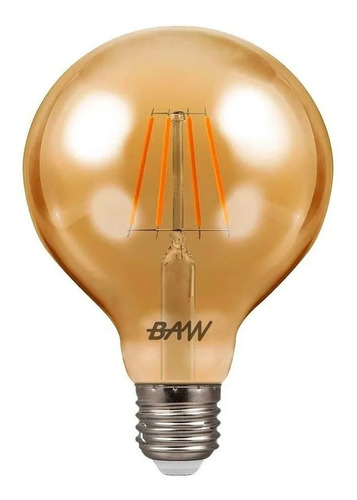 [G95L6C] LAMPARA LED GLOBO AMBAR G95 VINTAGE 6W BAW