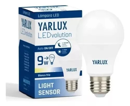 [161940] LED LIGHT SENSOR E27 9W 3000K YARLUX 720 Lm