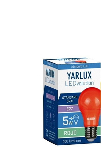 [161953] LED STANDARD OPAL 5W E27 ROJO 400 Lm