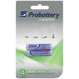 [RECARGABLES AAA] PILAS RECARGABLES AAA 1000mAh NI-MH PROBATTERY
