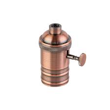 [PVLVINPE27CO] PORTALAMPARAS VINTAGE C/PERILLA ALUMINIO COLOR COBRE