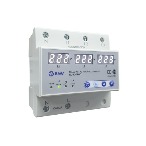 [RU400F80] Selector automático de fases digital configurable. 63A. BAW
