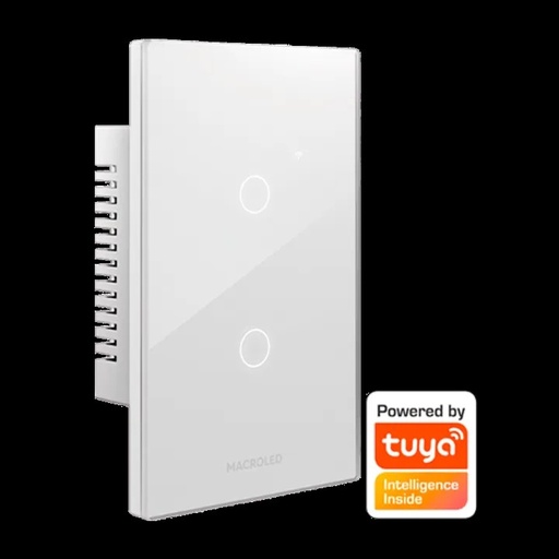 [TSX2BCP] TECLA SMART NEGRA VIDRIO 2 CANALES MACROLED (copia)