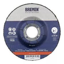 [7930] Disco De Desbaste 4 - 1/2 Pulgadas 115mm Bremen 7930 Color Negro