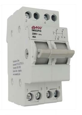 [SM3D1P16] CONMUTADORA MODULAR 1-0-2 2P 40A BAW (copia)