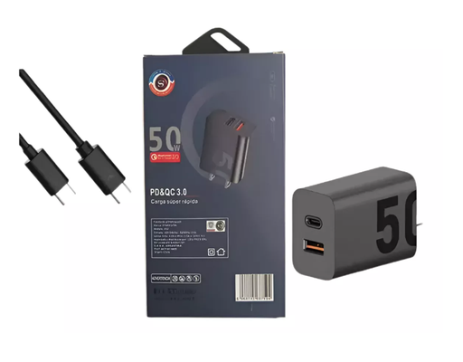 [X50] Adaptador Rapido 50w Usb C Con Cable C Star Vision
